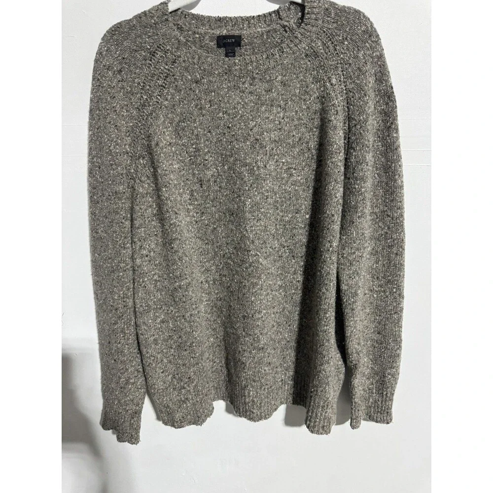 J.Crew Men Wool Blend Pullover Sweater Sz L Gray Pullover Crew Neck Classic